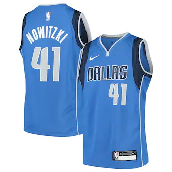 youth nike dirk nowitzki blue dallas mavericks swingman jer-523